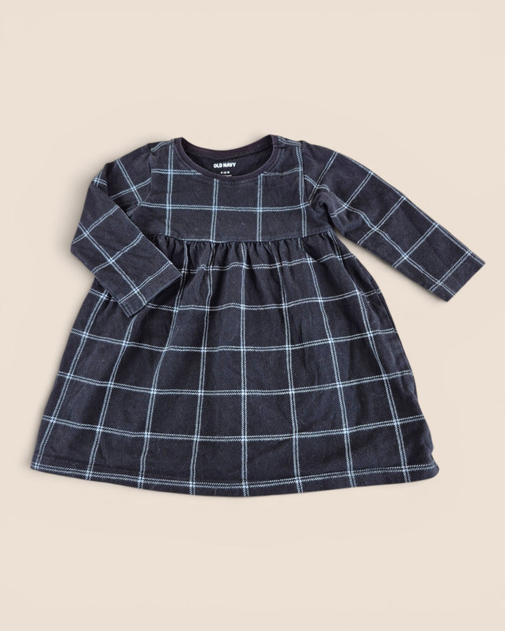 Pre-Loved Old Navy Black & White Patterned Dress Girls 6-12M | Betty’s Marketplace