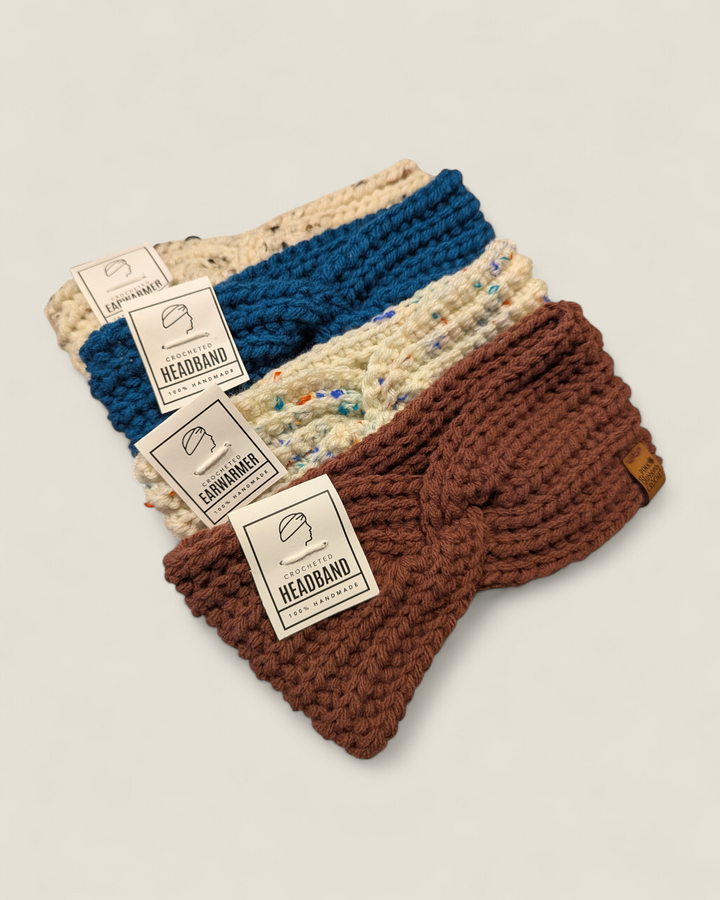 Pink Blossom Crochet Headbands