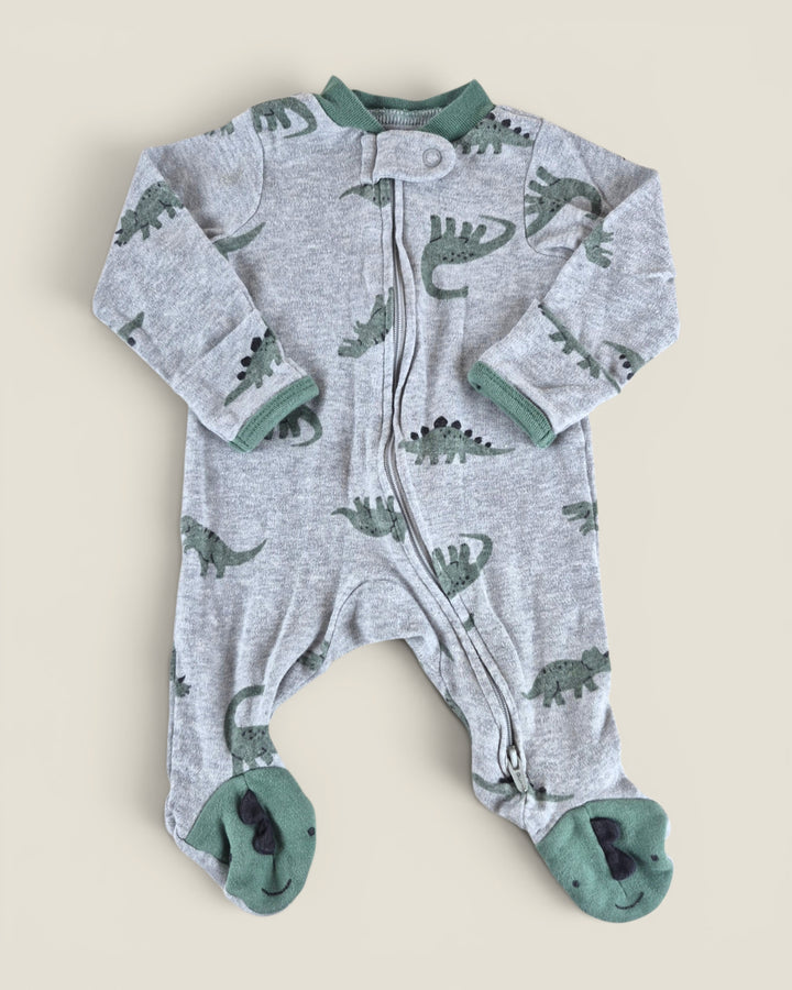 Pre-Loved Carter's Grey Dinosaur Footies NB | Betty’s Marketplace