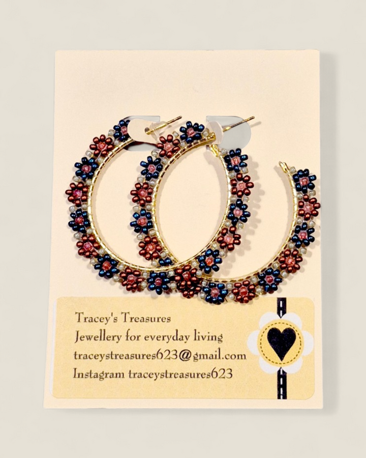 Tracey's Treasures, Beaded Hoop Earrings