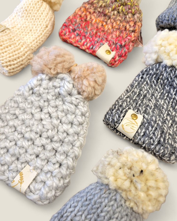 TLC Made, Acrylic Crochet Winter Hat Ornaments