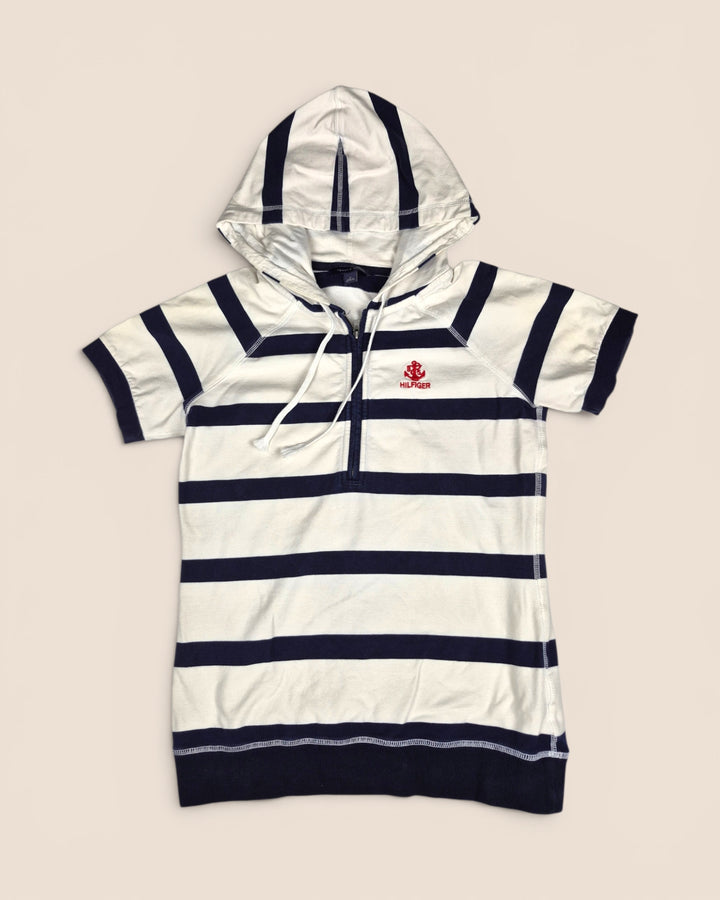 Pre-Loved Tommy Hilfiger Striped Hooded Tee Ladies Medium | Betty’s Marketplace