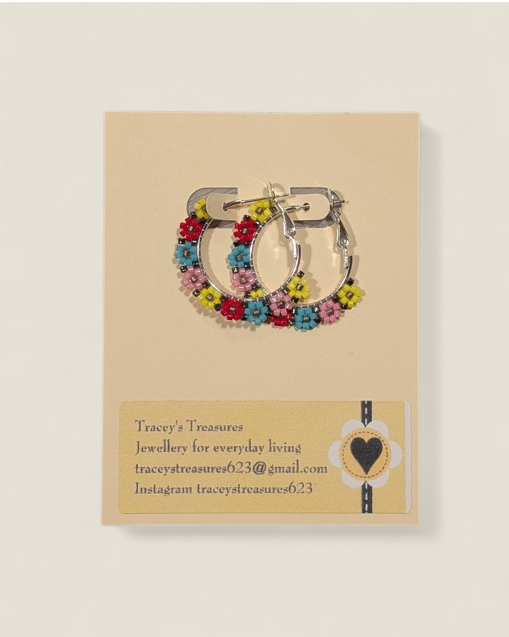 Tracey's Treasures, Beaded Hoop Earrings