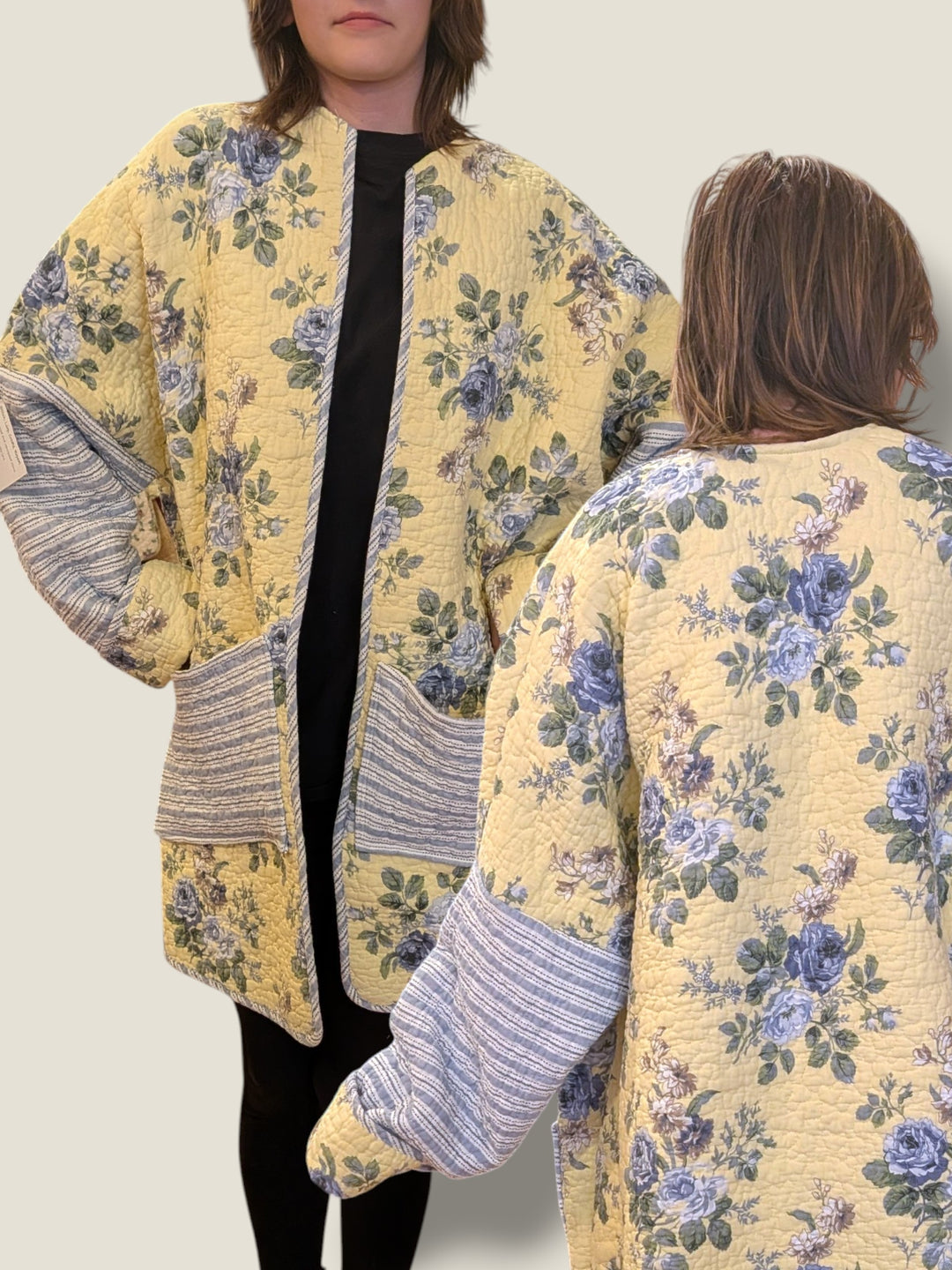 Stitch,  Loop, Create, Repeat, Repurposed Quilt Jackets
