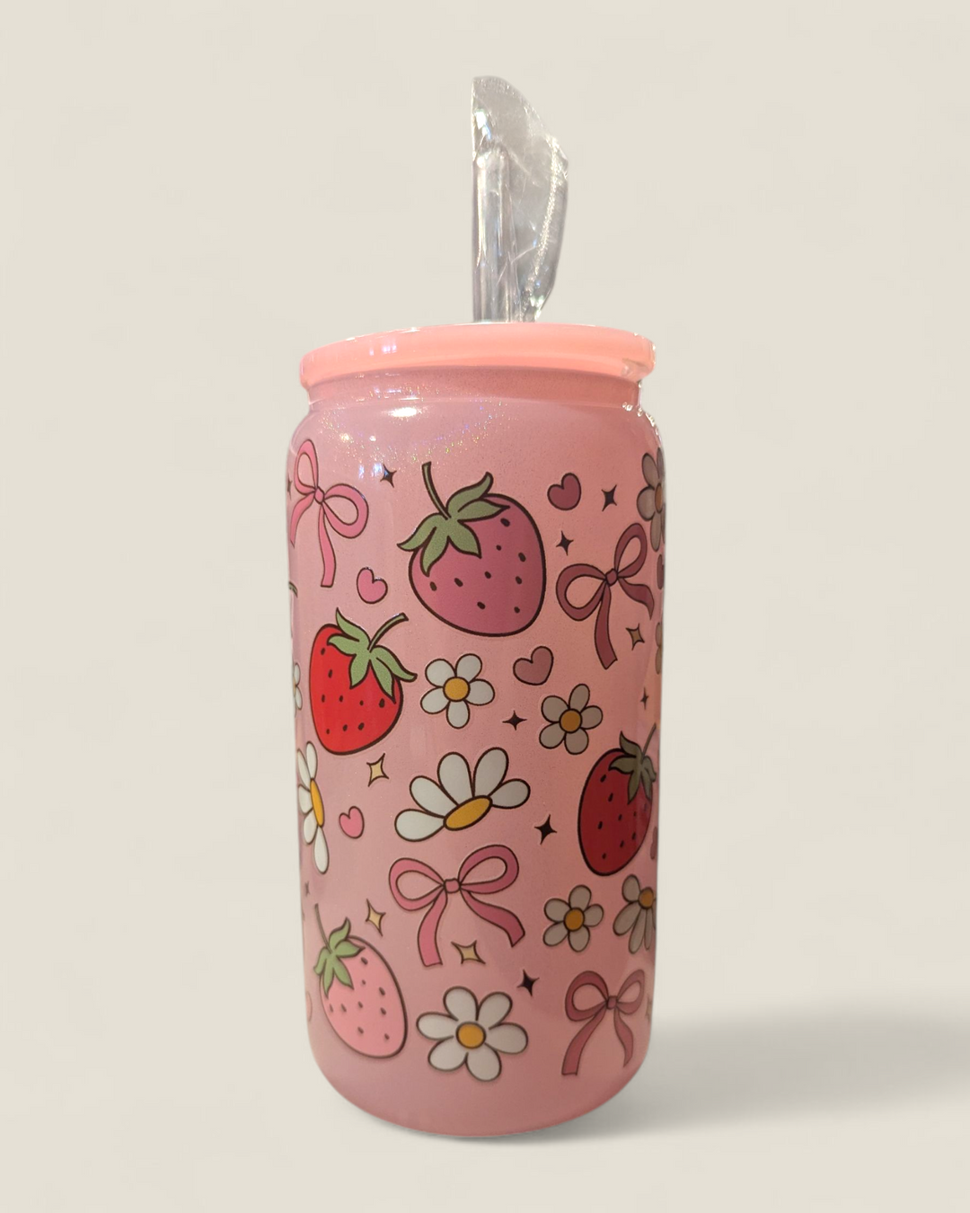 Lindsay's Creations, Fog & Glitter Glass Tumbler with Lid