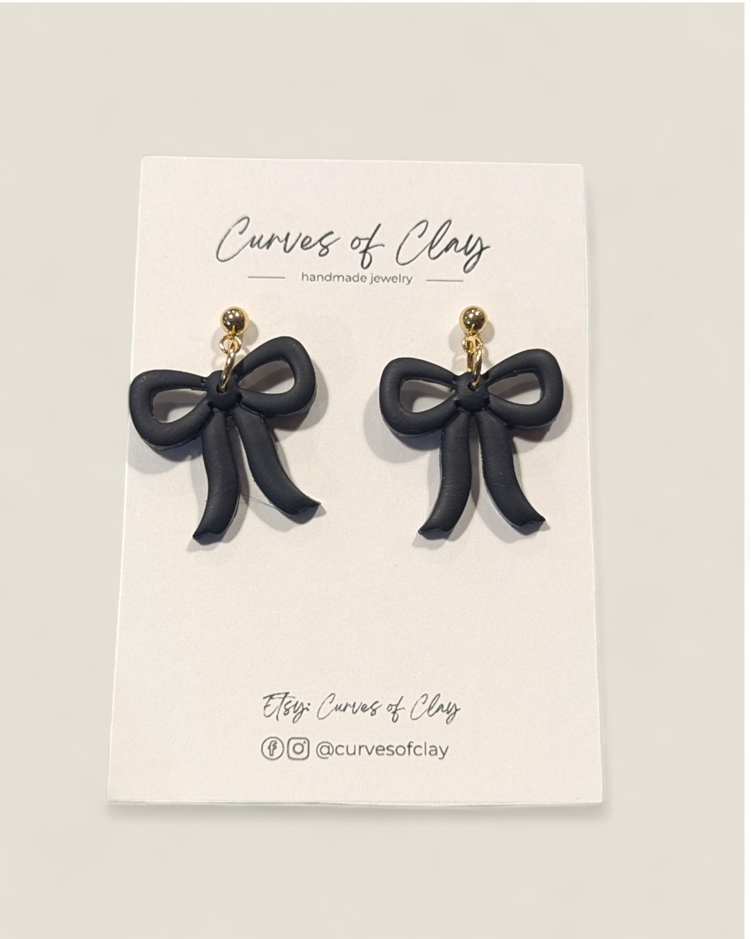 Curves of Clay, Holiday Dangle Earrings