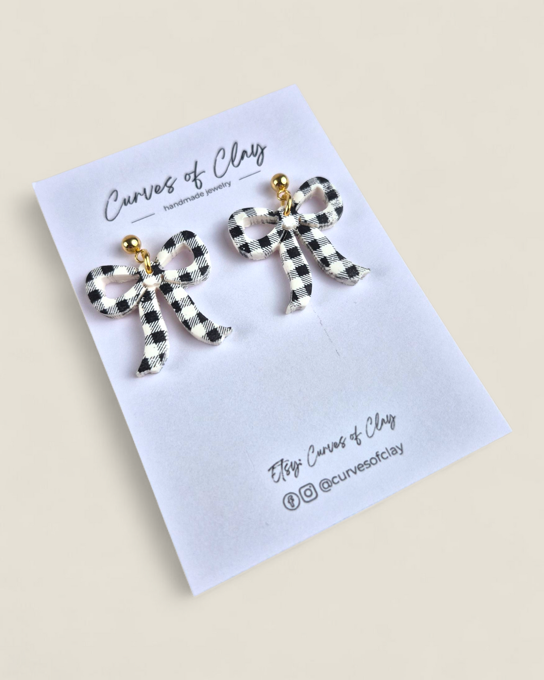 Curves of Clay, Holiday Dangle Earrings