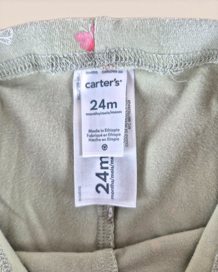 Pre-Loved Carter's Green Butterfly Leggings Girls 2Y | Betty’s Marketplace