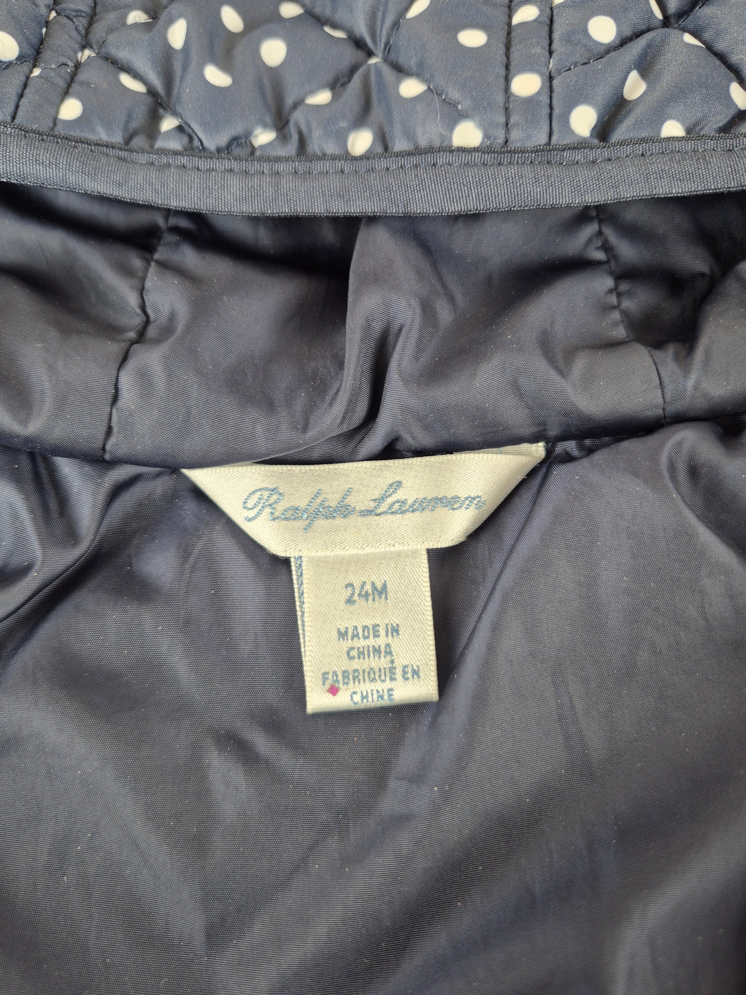 Pre-Loved Ralph Lauren Navy Polka Dot Jacket Girls 2Y | Betty’s Marketplace