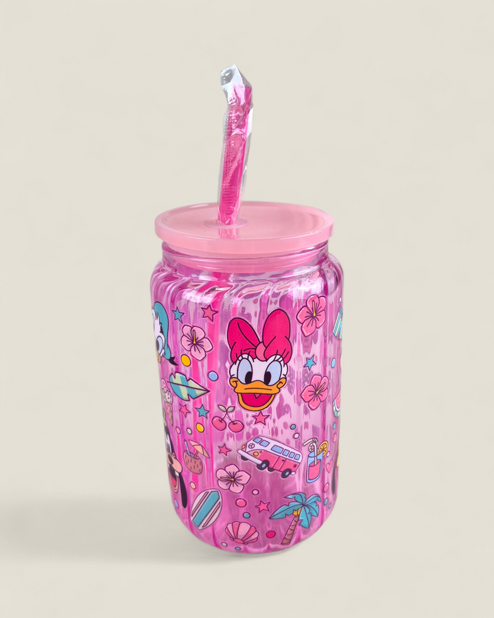 Lindsay's Creations, Fog & Glitter Glass Tumbler with Lid