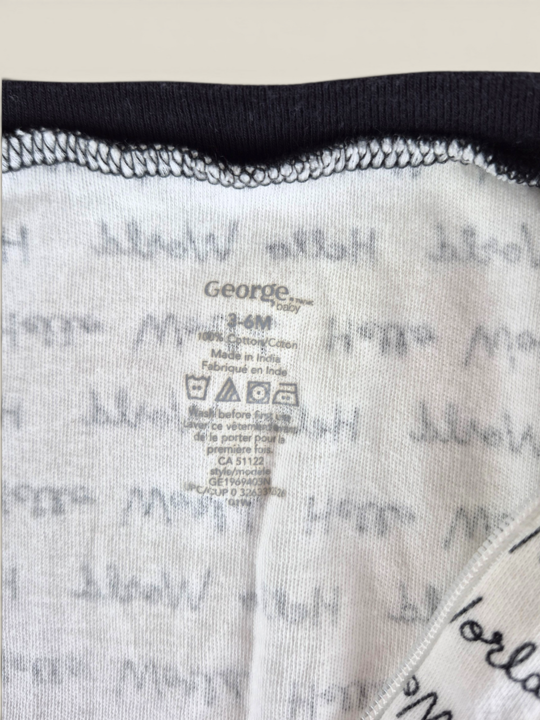 Pre-Loved George Hello World Footies 3-6M | Betty’s Marketplace