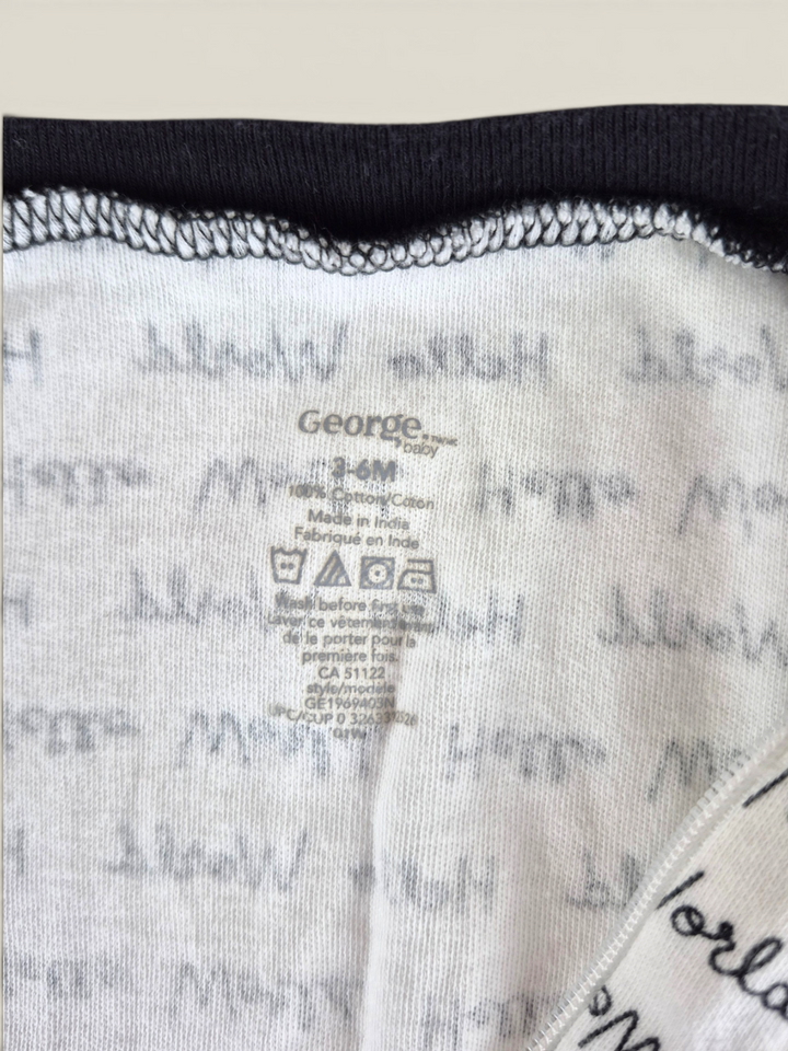 Pre-Loved George Hello World Footies 3-6M | Betty’s Marketplace