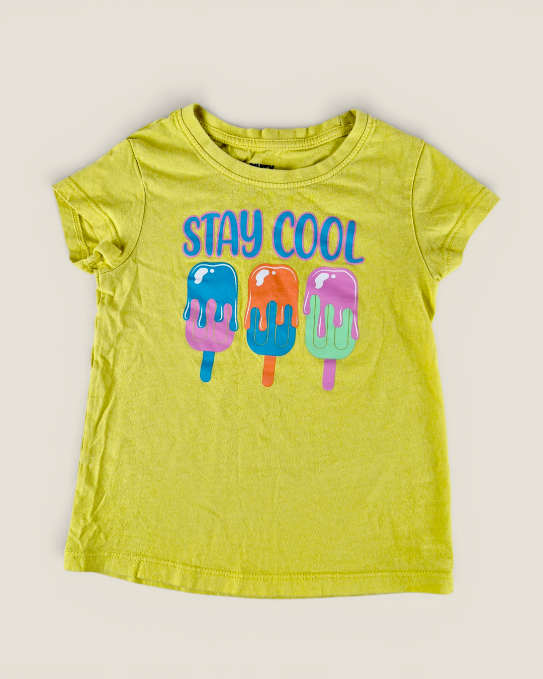 Pre-Loved Monkey Bars Yellow "Stay Cool" T Shirt Girls 4Y | Betty’s Marketplace