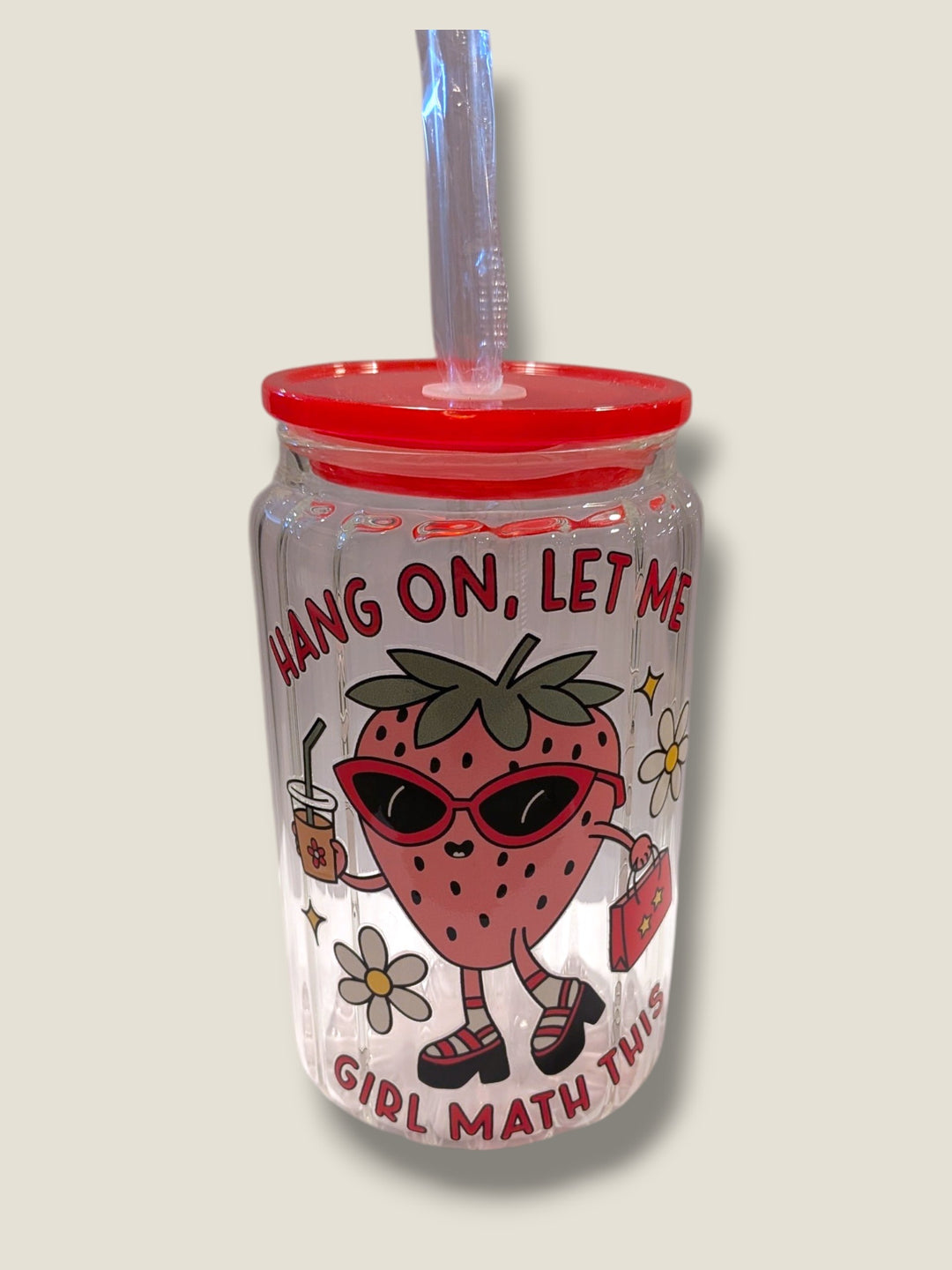 Lindsay's Creations, Fog & Glitter Glass Tumbler with Lid