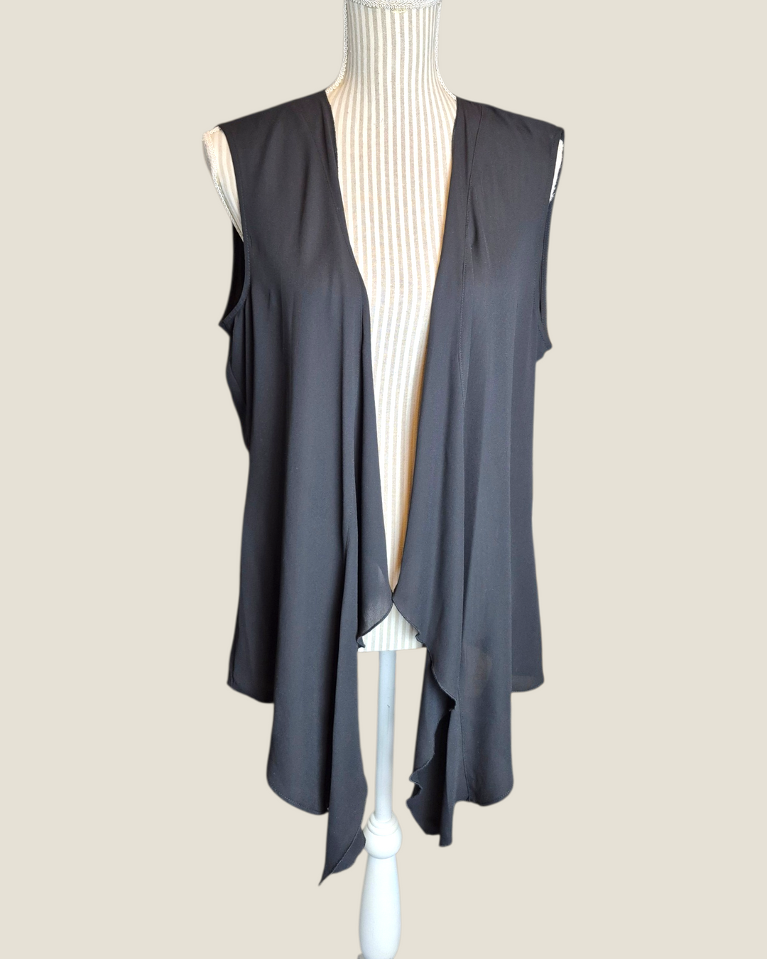 Pre-Loved TanJay Sheer Black Cardigan Vest Ladies Medium | Betty’s Marketplace