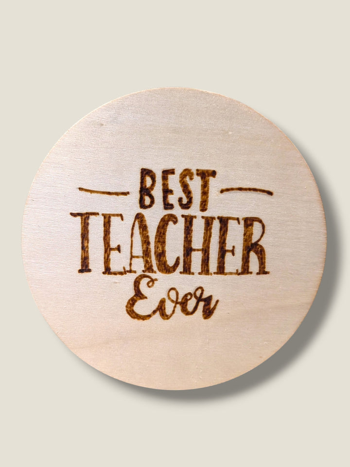 Marked In Wood, Wood Burnt Cork Backed Coasters