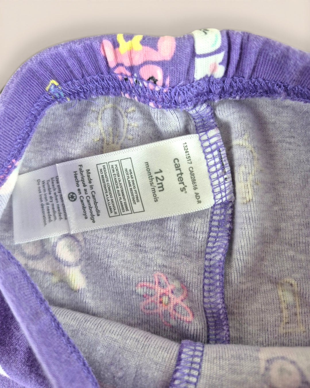 Pre-Loved Carter's Purple Science Pyjama Pants Girls 12M | Betty’s Marketplace