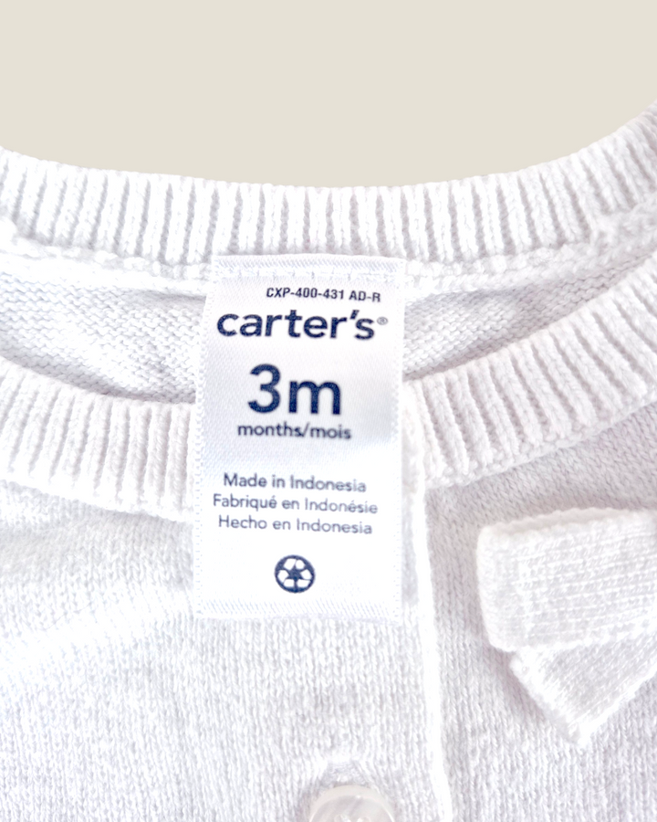 Pre-Loved Carter's White Cardigan Sweater Girls 3M | Betty’s Marketplace