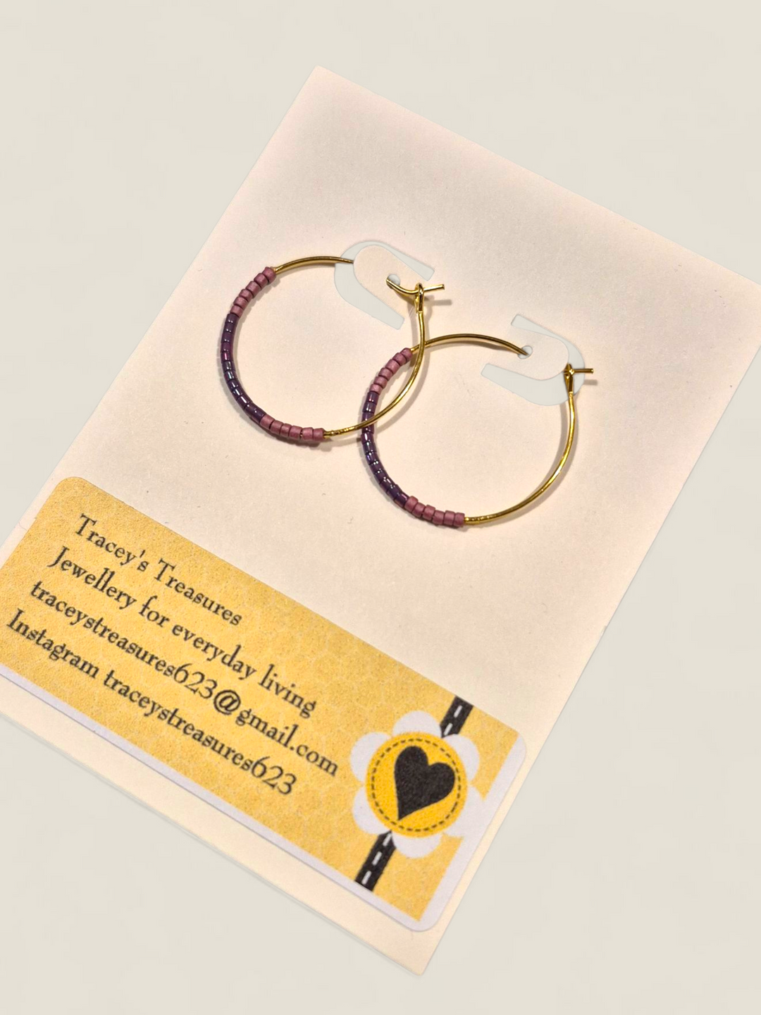 Tracey's Treasures, Beaded Hoop Earrings