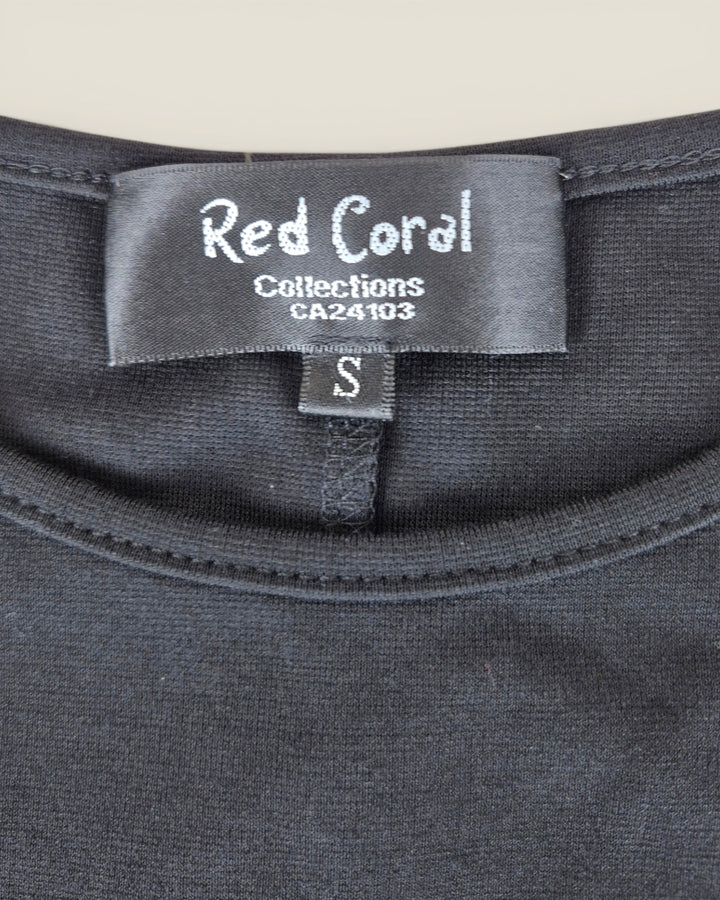 Pre-Loved Red Coral Black Dress Ladies Small | Betty’s Marketplace