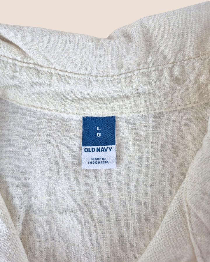 Pre-Loved Old Navy Cream Linen Shirtdress Ladies Large | Betty’s Marketplace